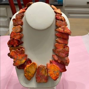 Orange stone necklace